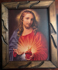 Sacred Heart of Jesus Rustic Wood Wall Plaque (small)