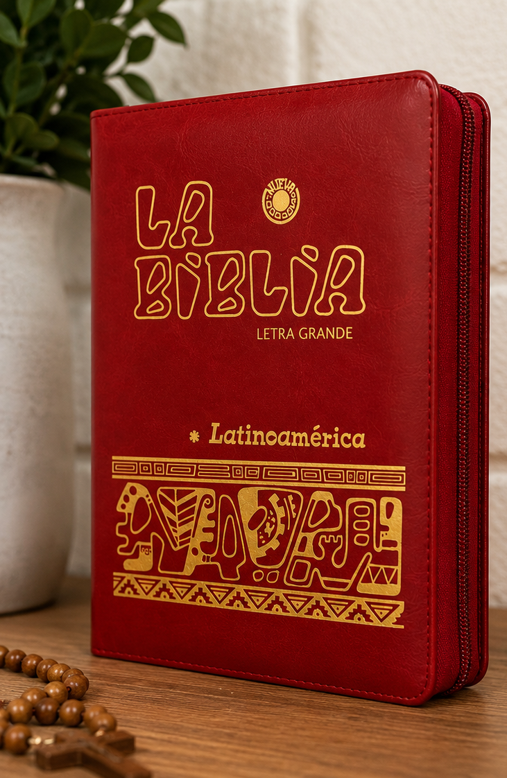 La Biblia Latinoamérica Letra Grande – Edición de Lujo con Cierre | Roja
